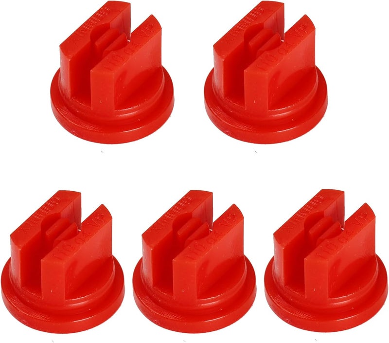 Tayffency 10 PCS Flat Fan Spray Tip 110 Degree Plastic Nozzle for Agricultural, Cleaning, Cooling (Red) - Image 1